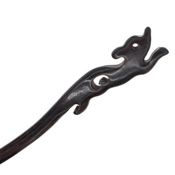 CrystalMood Handmade Carved Ebony Wood Running Squirrel Hair Stick